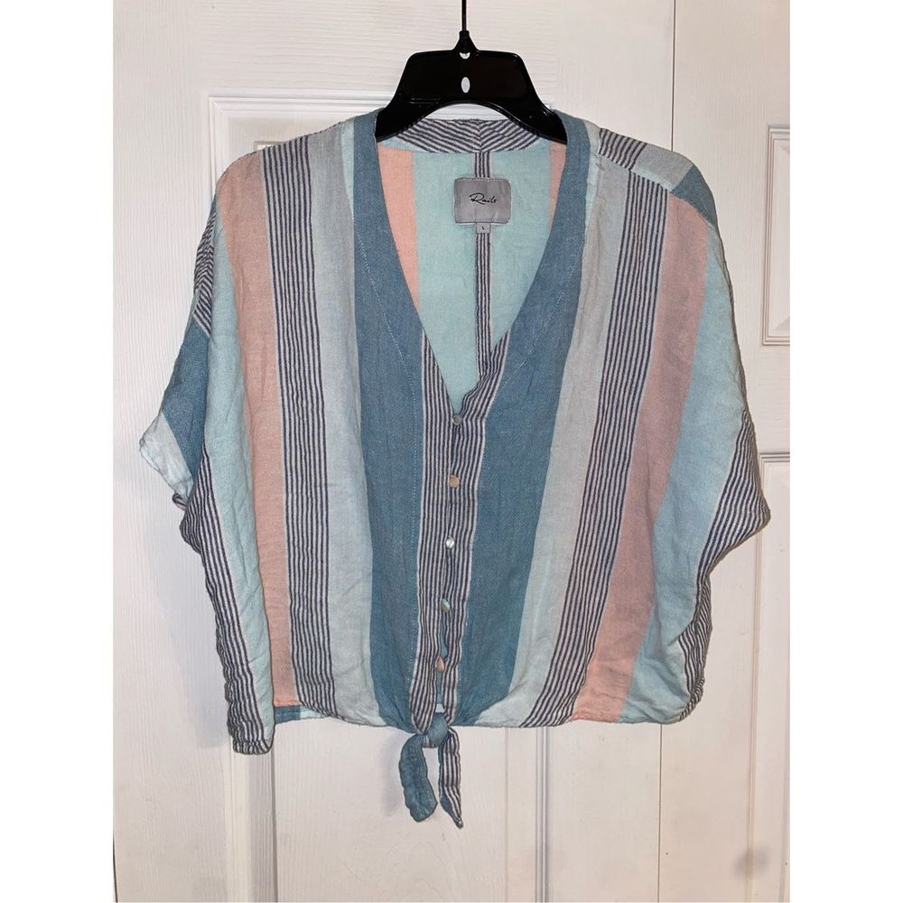 Rails Thea Stripe Tie Front Top In Highland Strip… - image 2